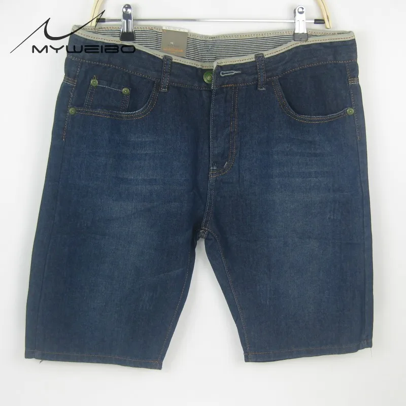 men shorts summer 2017 New Fashion Dark Blue Slim Knee Length jeans shorts men Plus Size 