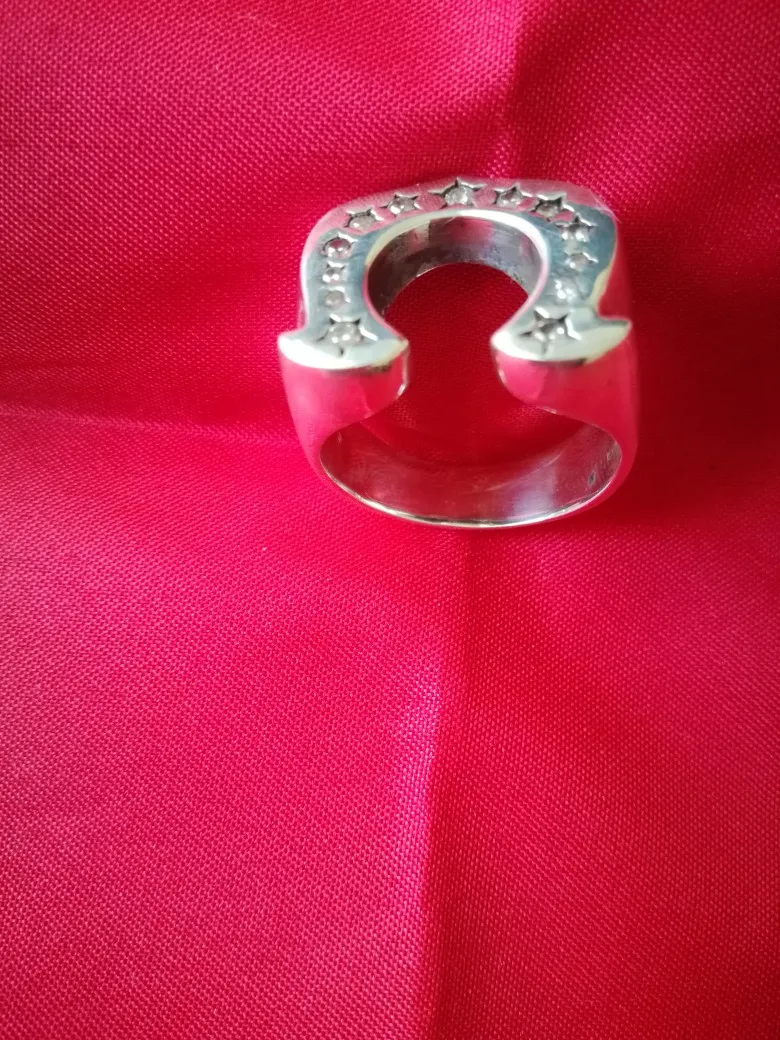 

S925 Silver Jewelry Personality Trend Retro Vintage Horseshoe Closed Ring Imported Thai Silver U Shape natural stone Ring
