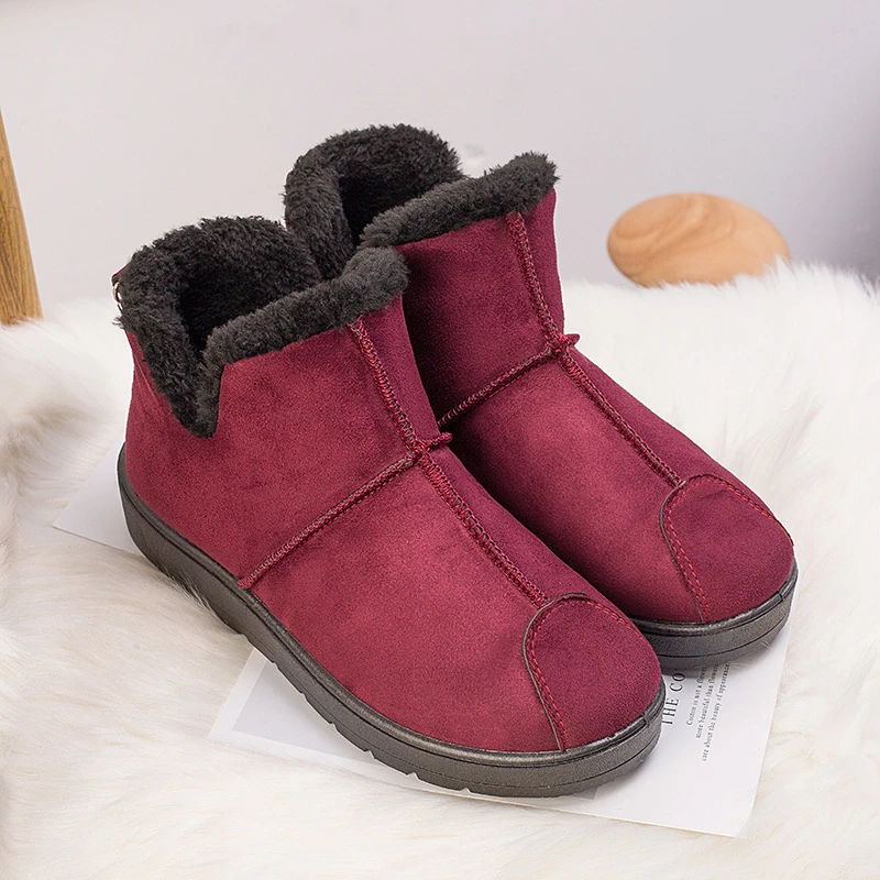 

women boots 2018 new winter warm boots for mother anti-skid ankle flat snow boots women autumn boot shoes