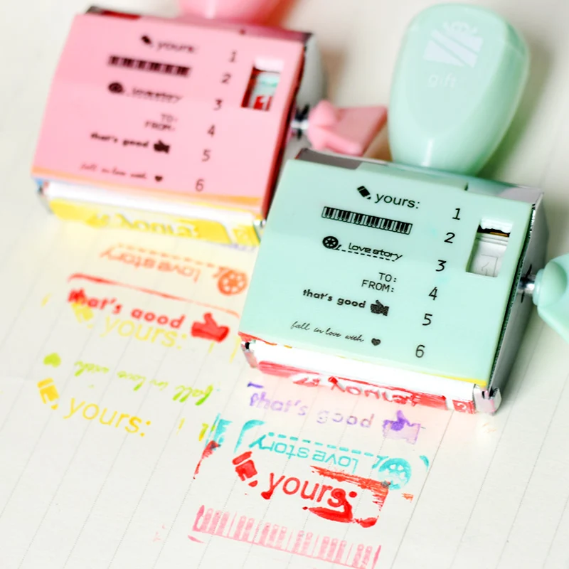 

Cute Roller Stamps DIY Scrapbooking Stamp Vintage Zakka Diary Stamp Carimbo de Scrapbook Deco School Supplies Rubber Stamp