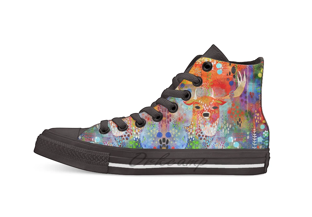 

Deer in the Thicket Unisex High Top Canvas flat Casual Custom shoes Drop Shipping