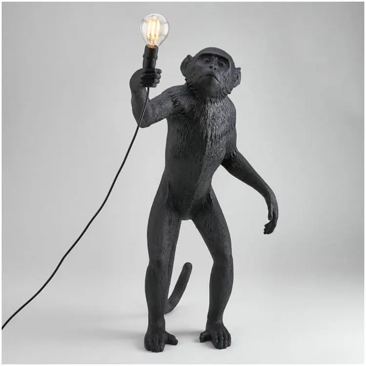 Светильник в виде обезьяны, современный подвесной светильник, AC110V-220V, подставка из смолы, торшер для бара, кофе, гостиной, детского внутреннего освещения, белый цвет