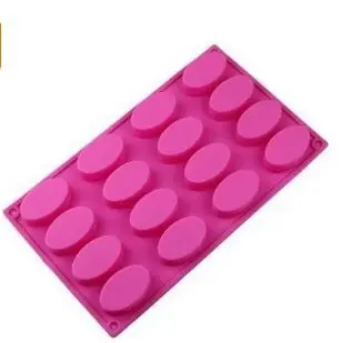 

16 Cavities Oval Flexible Silicone Cake Baking Mold Cake Pan Muffin Cups Handmade Soap Moulds Biscuit Chocolate DIY Mold