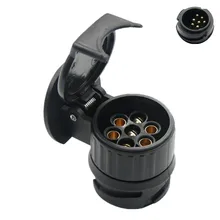 12V 13 to 7 Plastic Copper Pins Car Trailer Plug Adapter Electrical Converter Truck Trailer Connector Black Coupling Accessories