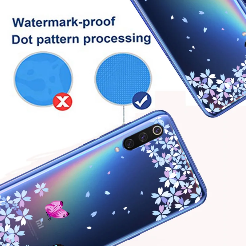 Patterned Slim Thin Transparent Silicon Soft Case Cover on sfor Xiaomi Mi A2 8 Lite 9 SE 6 A1 F1 Mix 2S Max 3 Clear Phone Coque  (3)