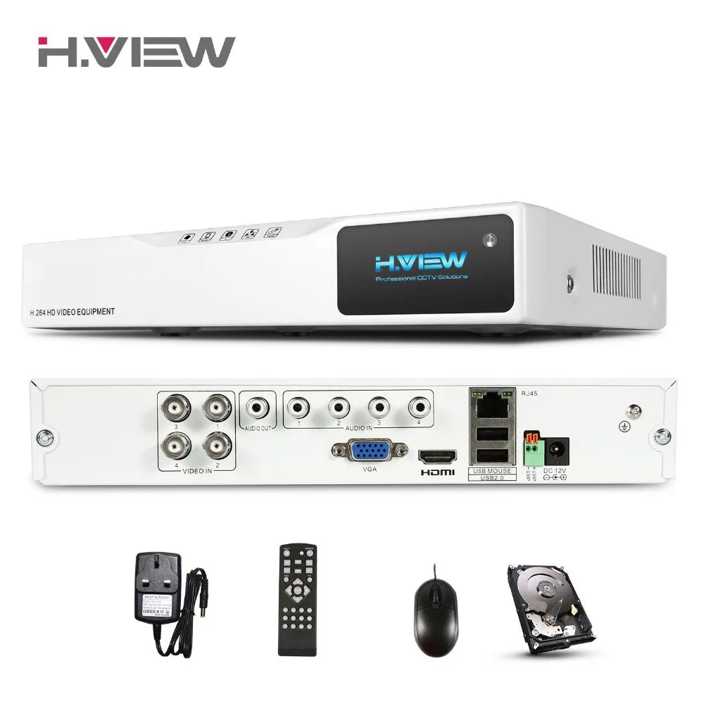 

H.VIEW 4CH 720P AHD Security DVR For CCTV System Output Record 1MP IP CAM Surveillance Video Recorder With 1TB Hard Disk