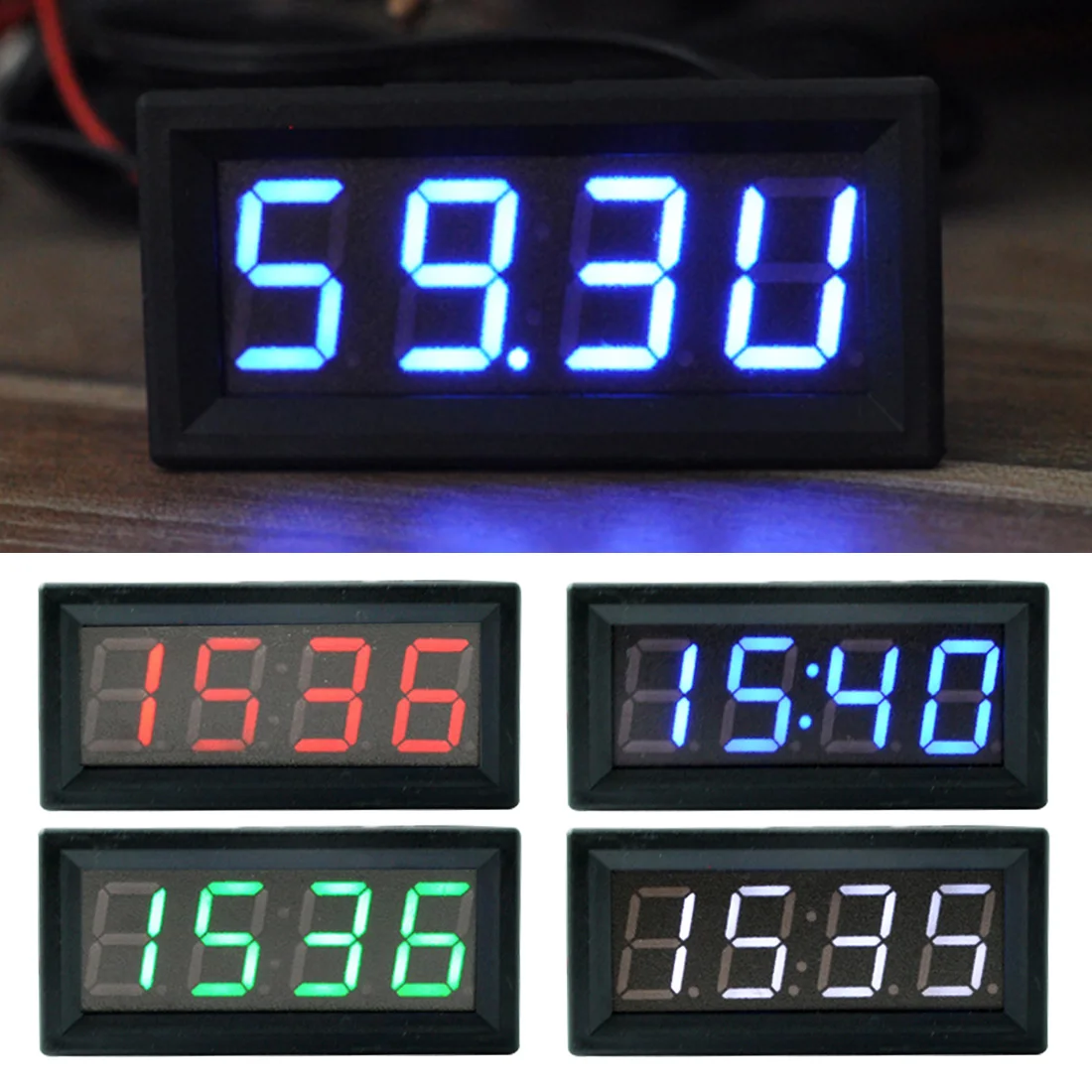 

Creative 3in1 Car Digital LED Temperature Thermometer Clock Calendar Voltage Tester with 1.5M Senor