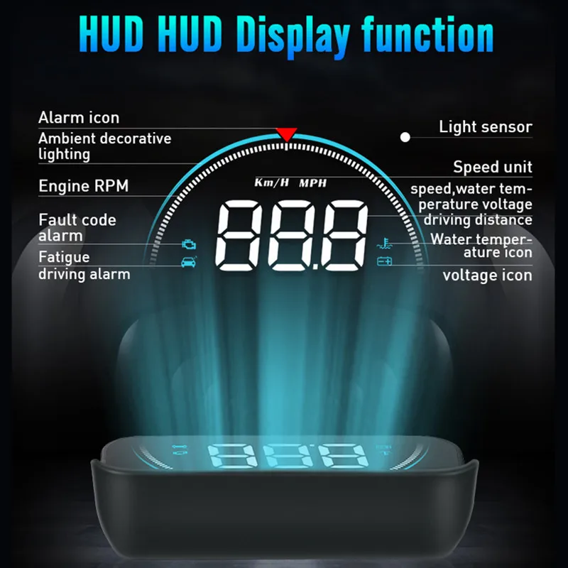 GEYIREN Новый M8 Head Up Дисплей LED HUD OBD II автомобиля Скорость сигнализации Автомобильная