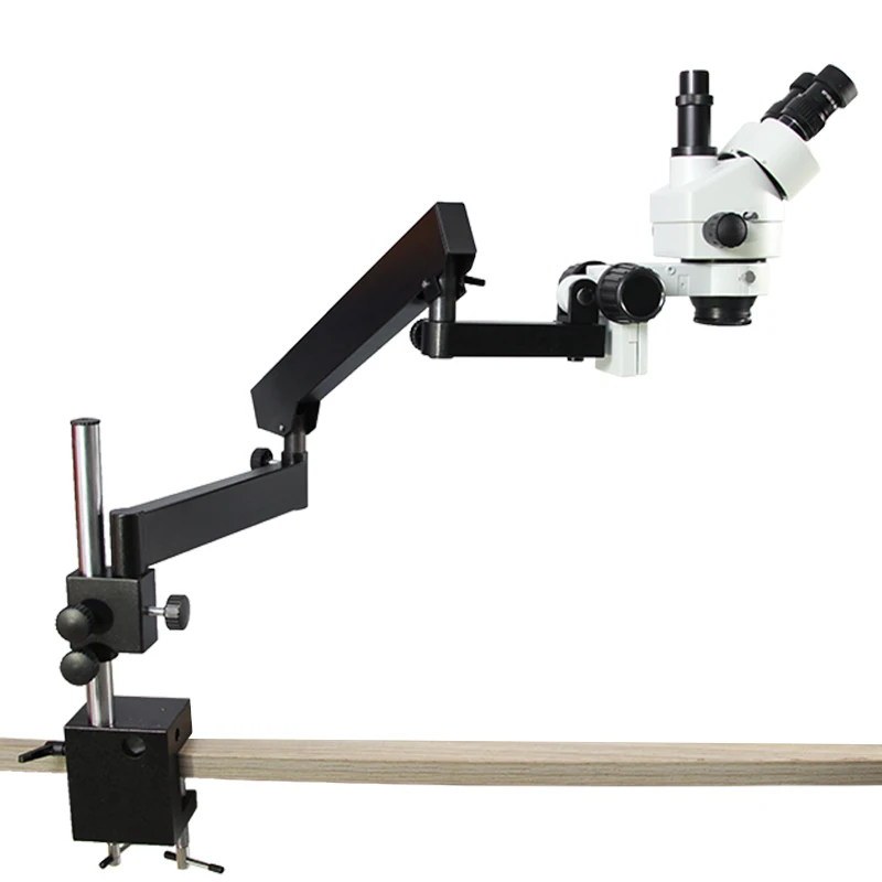 Lucky Zoom Brand New Professional 3.5X-45X Trinocular Simul Focal Microscope Flexible Articulating Arm Stereo Microscope 14MP Camera 1/2 CTV Adapter Microscopio