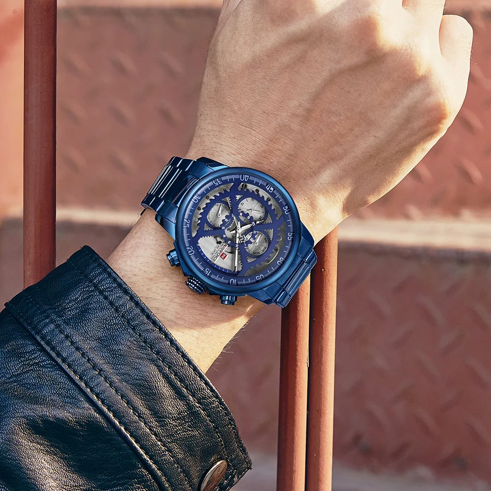 Naviforce 9150 мужские s часы лучший бренд класса люкс кварцевые со стальным военные