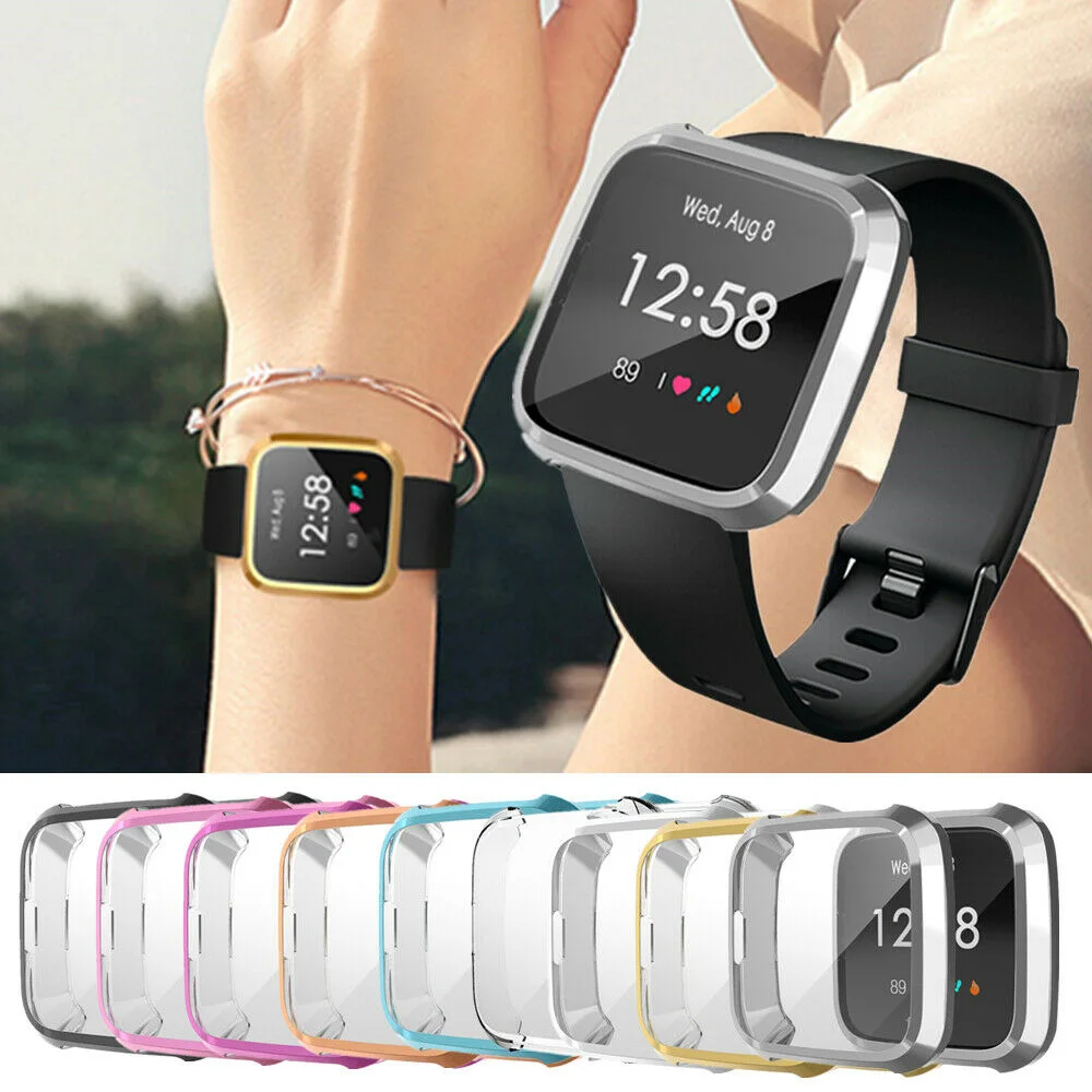 Замена для Fitbit Versa Lite часы ТПУ полный Экран протектор Защитная рамка чехол