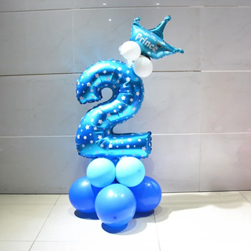 Doriwoo 20 шт. фольгированные шары с цифрами для детей 1, 2, 3, 4, 5, 6, 7, 8, 9 лет, украшения для вечеринки в честь Дня Рождения, для малышей, для мальчиков и девочек - Цвет: Blue 2