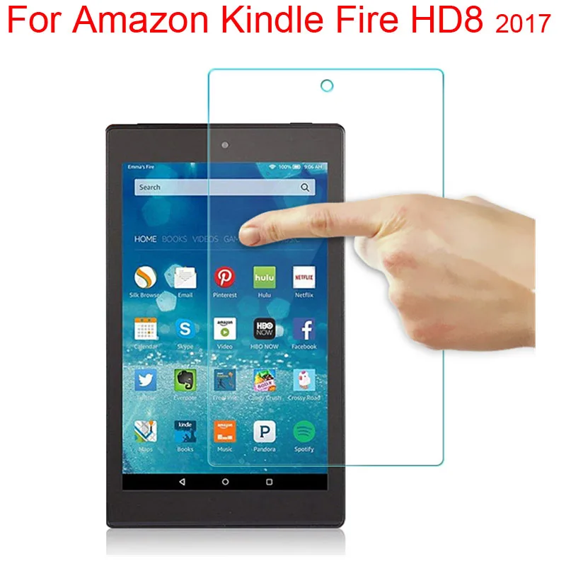 

9H Tempered Glass Screen Protector For Amazon Kindle Fire HD8 2017 Screen Film Cover Guard Kindlefire HD 8 AmazonHD8 Screen Skin