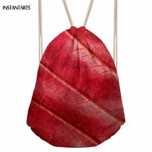 INSTANTARTS модные женские сумки для покупок с ручками 3D Красная печать листьев девушки рюкзаки путешествия шоппинг софтбэк сумки для хранения