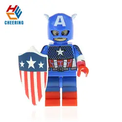KF2101 одна Распродажа супер герои серии обучения Капитан Америка aaemble Кирпичи Строительные блоки Рождественский подарок игрушки для детей