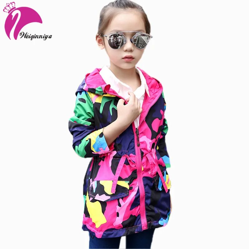 

Girls Windbreaker Jackets For Girls Spring Outerwear Hooded Trench Coat For Girls Fashion Children Coat Kids Jacket For Girl Hot