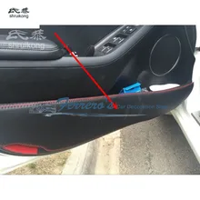 4 шт./лот для 2013-2017 Kia Cerato K3 Искусственная кожа автомобиля наклейки аксессуары защита Двери Kick крышка автомобильные аксессуары