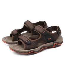 Модные мужские пляжные сандалии; коллекция года; летние мужские сандалии-гладиаторы; мужская повседневная обувь в римском стиле; Вьетнамки; большие размеры 44; шлепанцы на плоской подошве