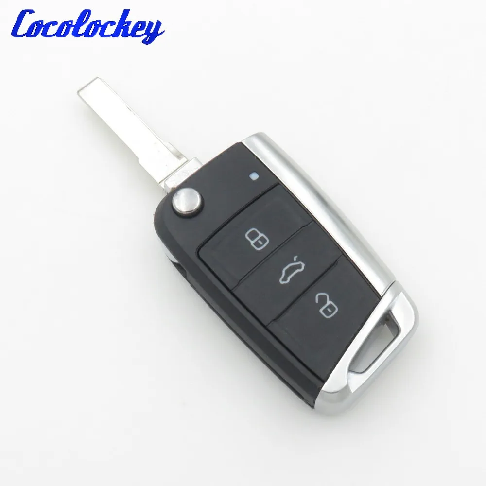 Cocolockey флип-ключ оболочка для vw gollf 7 MK7 для skoda octavia A7 для сиденья дистанционного ключа авто металлическая часть замена