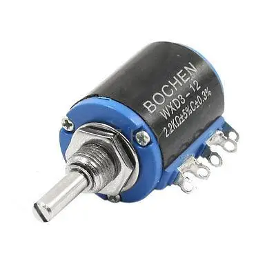 2.2K Ohm 2Watt Multi Turn 3 Terminals Rotary Wire Wound Potentiometer | Электронные компоненты и принадлежности