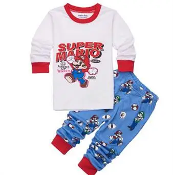 Детская одежда, хлопковые пижамы с длинными рукавами для маленьких мальчиков, детская одежда для сна, пижамы, пижамные комплекты - Цвет: color at picture