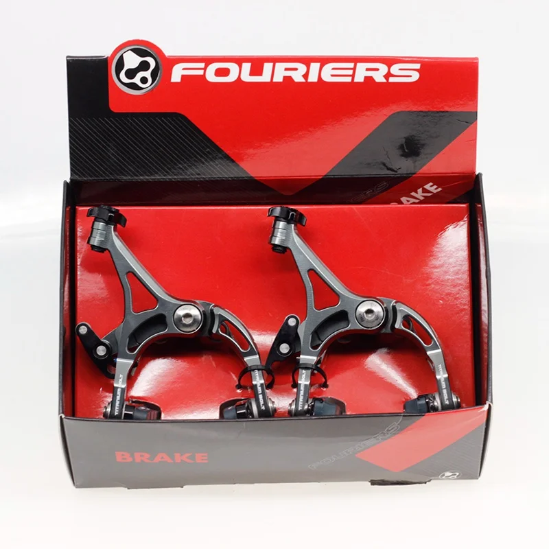 Fouriers Передний+ задний дорожный тормозной суппорт для велосипеда тормозное время пробный Триатлон CNC алюминиевый C тормоз для легированных дисков велосипед набор тормозов - Цвет: gray set