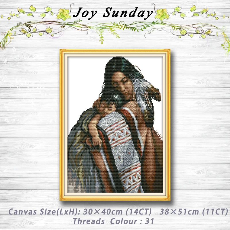

Mother and daughter decor painting dmc 14CT 11CT counted cross stitch kits embroidery set Needlework Set chinese cross stitch