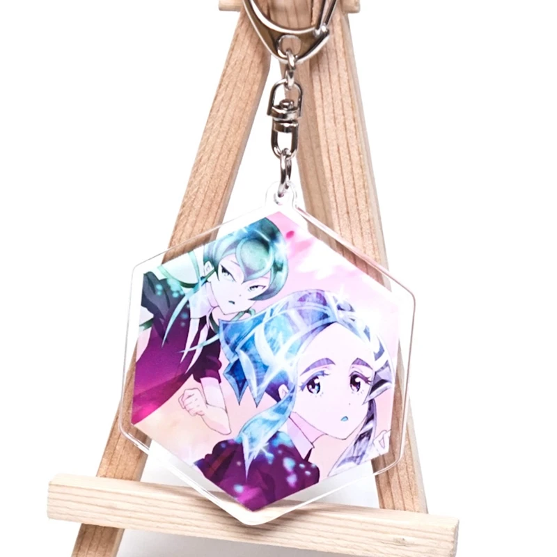 Anime Houseki No Kuni Phosphophyllite Cinnabar Diamond Pendant Keychain Keyring Key Rings New double sided Key Chains (4)