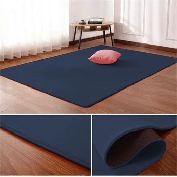

Solid color thick coral fleece carpet living room coffee table blanket bedroom bedside rectangular window rug Tatami yoga mat