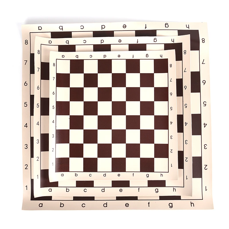 Шахматная доска из искусственной кожи для детских обучающих игр, коричневая и белая доска для шахмат 34,5 см 42 см50, 5 см