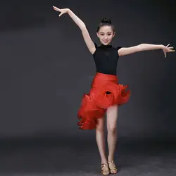 Высокое качество 2019, детские костюмы для латинских танцев с короткими рукавами, танцевальный костюм для девочек