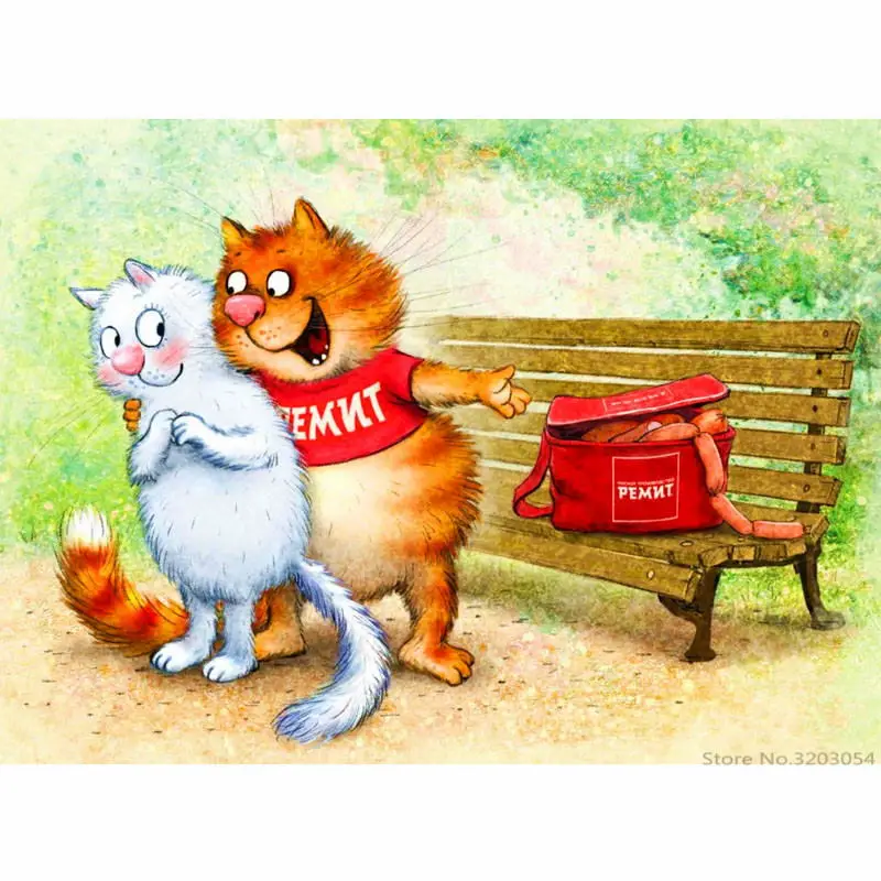 CHUNXIA DIY картина по номерам милый кот Акриловая современного искусства домашний