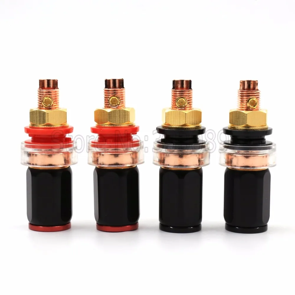 Free shipping 4pcs FP 803 C style Red Copper Plated font b Speaker b font Terminal