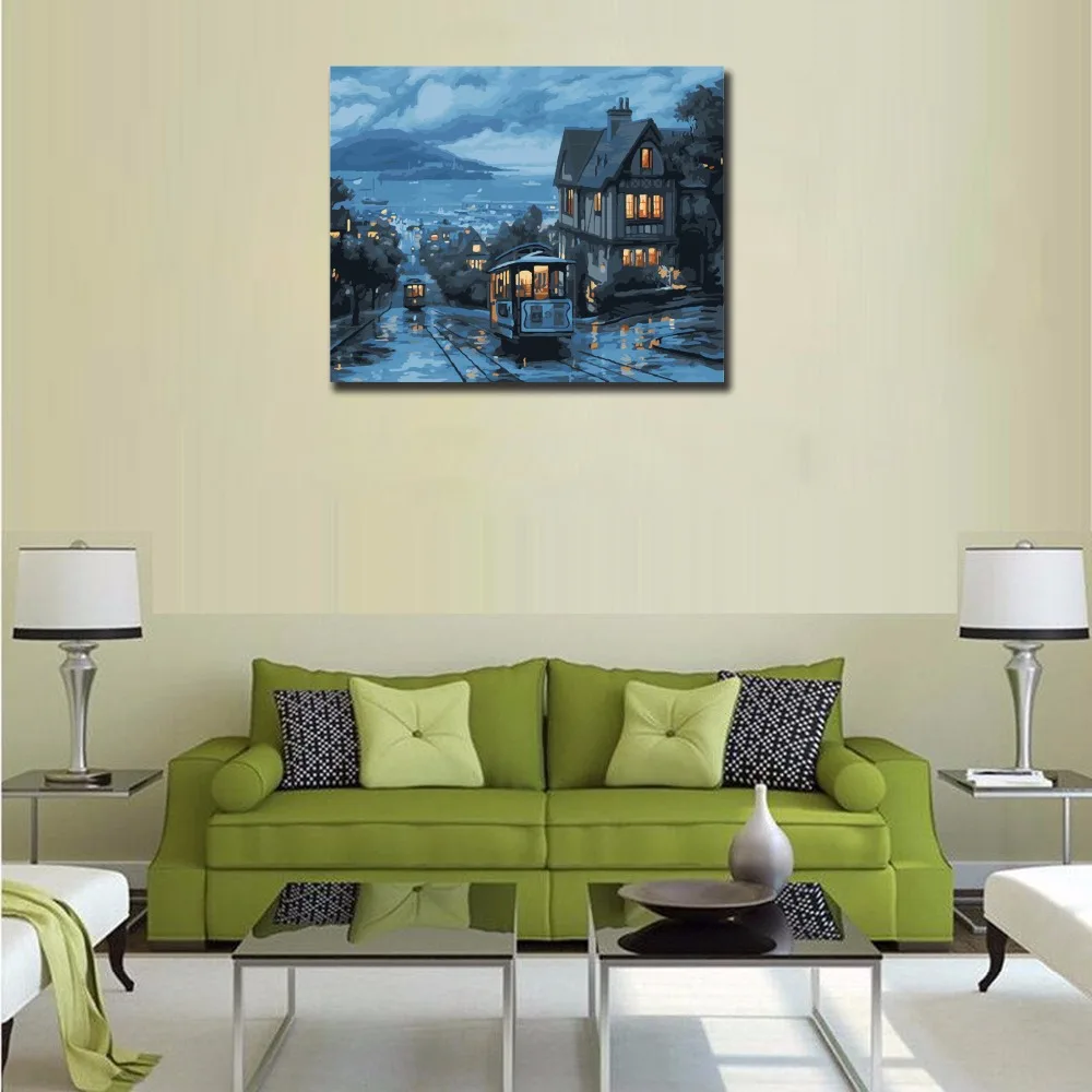 Frame Picture On Wall Acrylic Oil Painting By Numbers Abstract Drawing