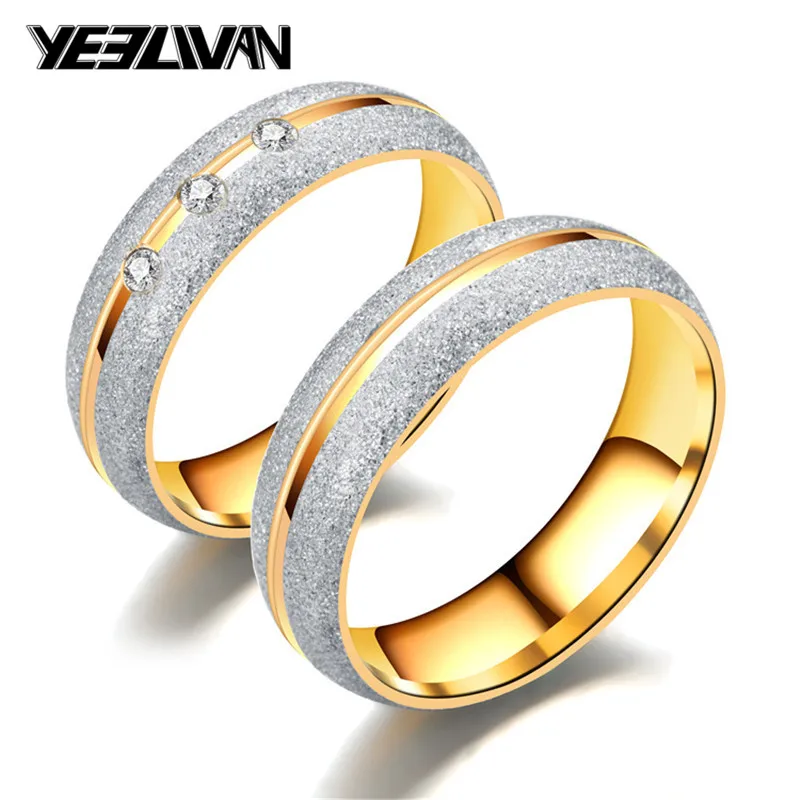 

Fashion Couple Rings for Women Men New Bling Bling Gold Color Wedding Rings Engagement Zircon Bague Jewelry Wholesale