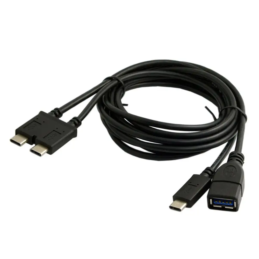 Двойной кабель USB 3,1 для USB-C и USB 3,0 Женский OTG кабель для передачи данных для нового 1" Mac Pro