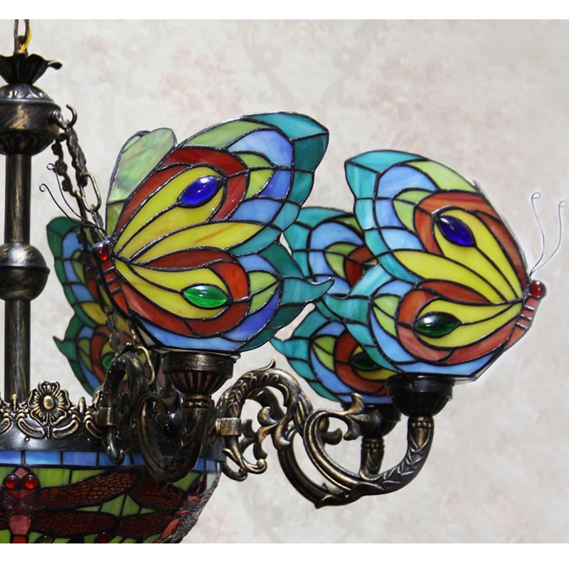 Stained Glass Butterfly Chandelier.17