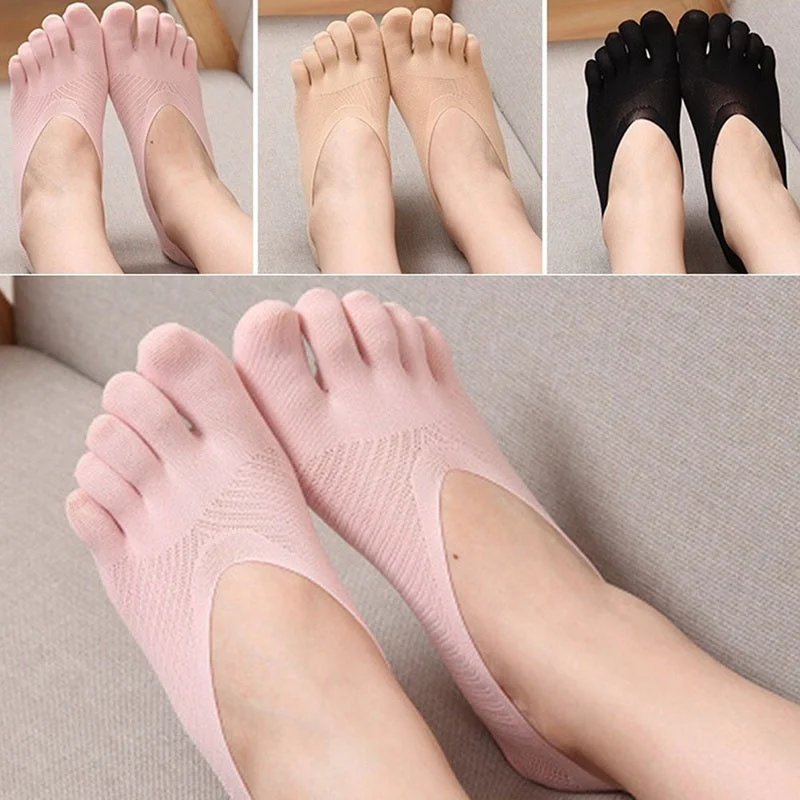 

Hot Sale Modern Fashion Ladies Cotton Blend Lace Socks Antiskid Invisible Low Cut Socks Toe Ankle Sock Best Gifts