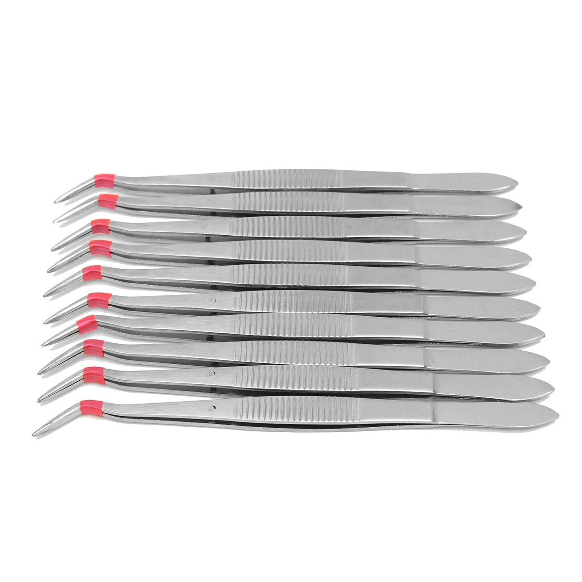 Tanie 10 sztuk ze stali nierdzewnej Dental szczypce pinceta Forcep srebrny Cuspidal czyste zęby narzędzie profesjonalne stomatologia Instrument higieny
