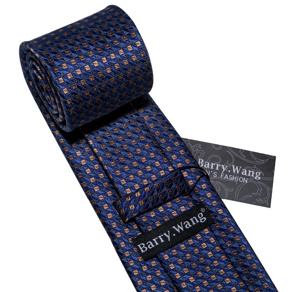 Высокое качество 16 цветов Синий геометрический шелк мужской галстук Барри. Ван 8,5 см тканый бизнес галстук набор дропшиппинг мужской подарок FA-5051