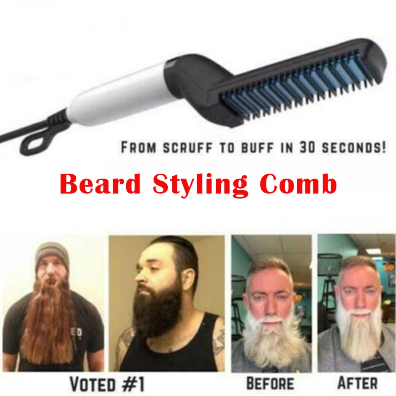 

2019 Multifunctional Quick Beard Straightener Styling Comb Multifunctional Hair Curling Curler Show Comb Tool