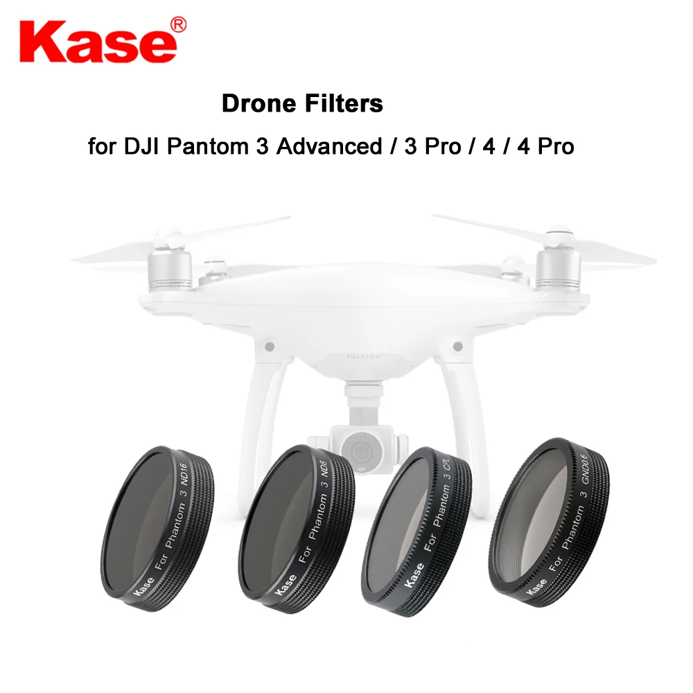 Kase HD Drone фильтры MC CPL/ND8 (ND0.9)/ND16 (ND1.2)/GND0.6 Оптическое стекло для DJI Pantom 3 Advanced/3 Pro/4/4