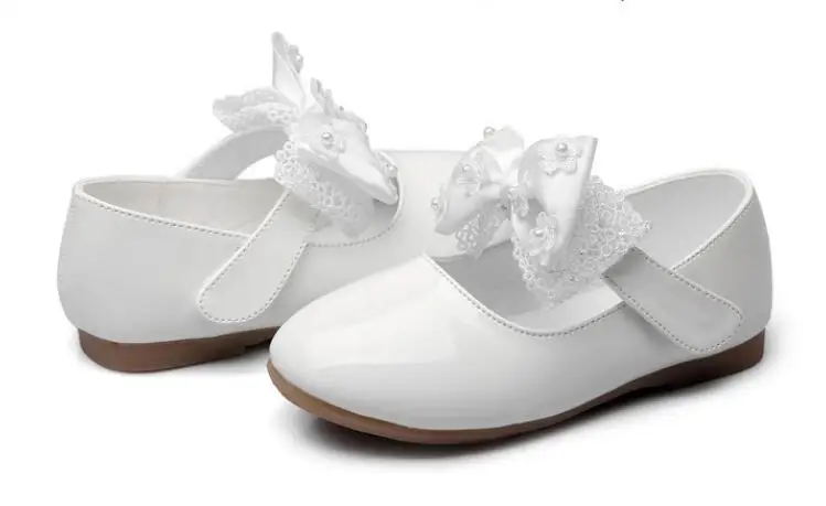 Детская обувь с кружевным бантом; цвет белый, красный; детское свадебное платье с цветочным рисунком для маленьких девочек; кожаная обувь принцессы; Танцевальная обувь для девочек-подростков