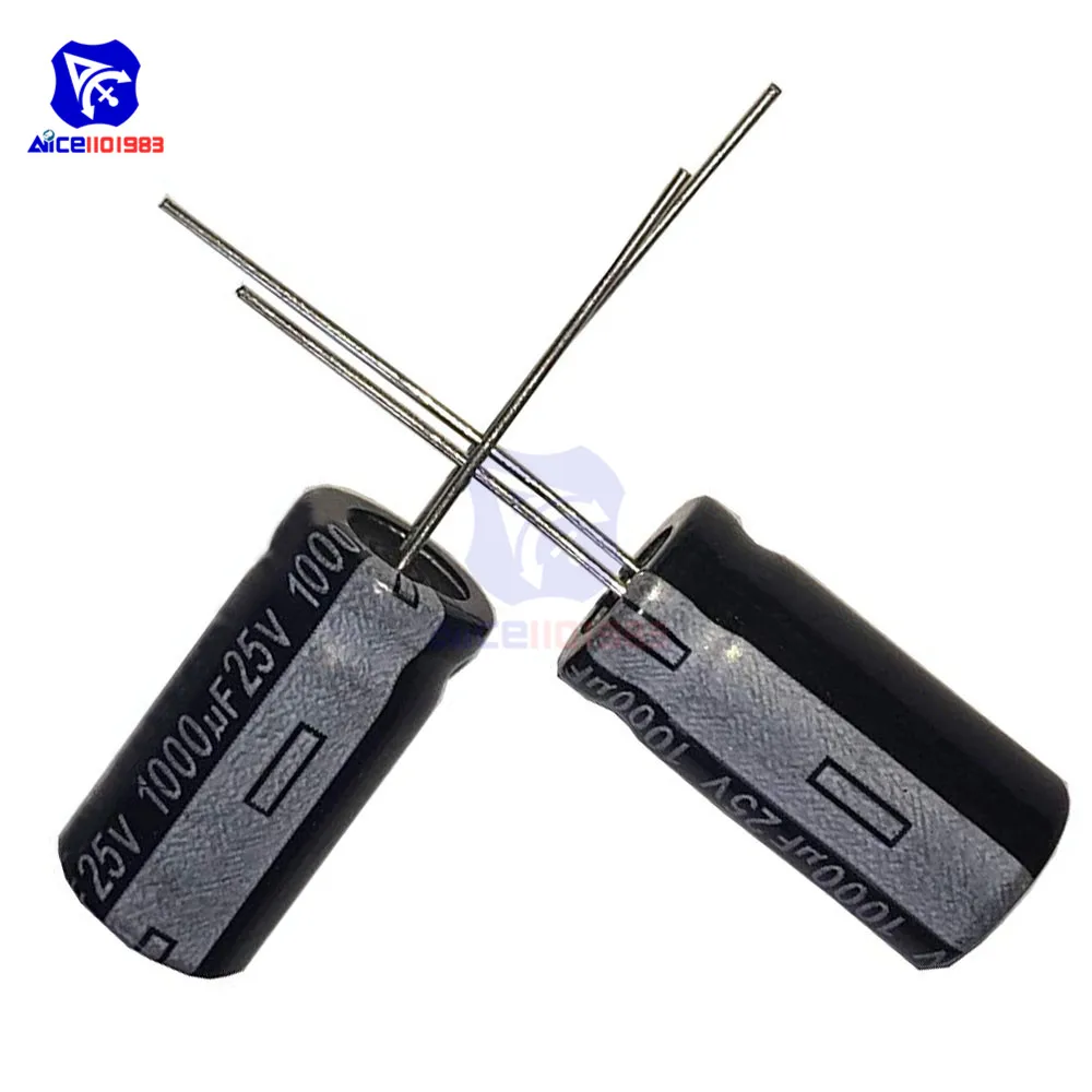 

50PCS/Lot Redial Lead Aluminum Electrolytic Capacitor 25V 1000uF Capacitance 11*18mm Low ESR Electrolytic Capacitor