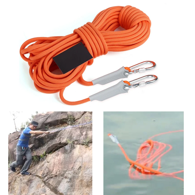 المهنة 10 متر في الهواء الطلق بقاء Paracord تسلق حبل المشي التبعي قطرها 9.5 ملليمتر مع تسلق مشبك