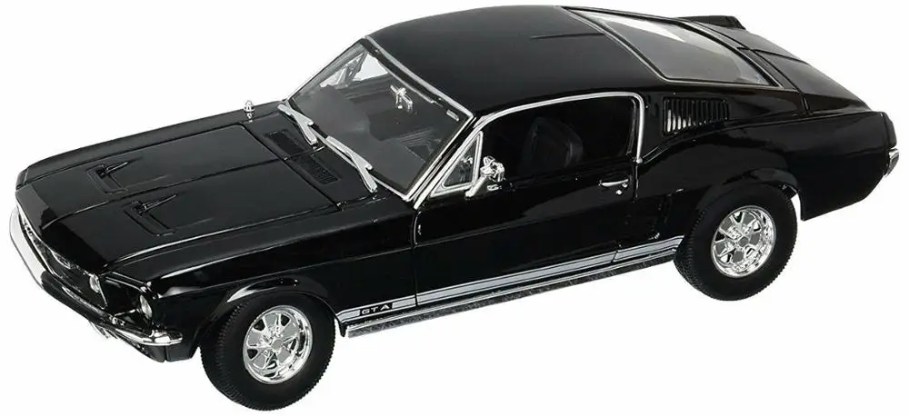 Maisto 1:18 1967 Ford Mustang GTA Fastback литая под давлением модель гоночный автомобиль игрушка в коробке - Цвет: Черный