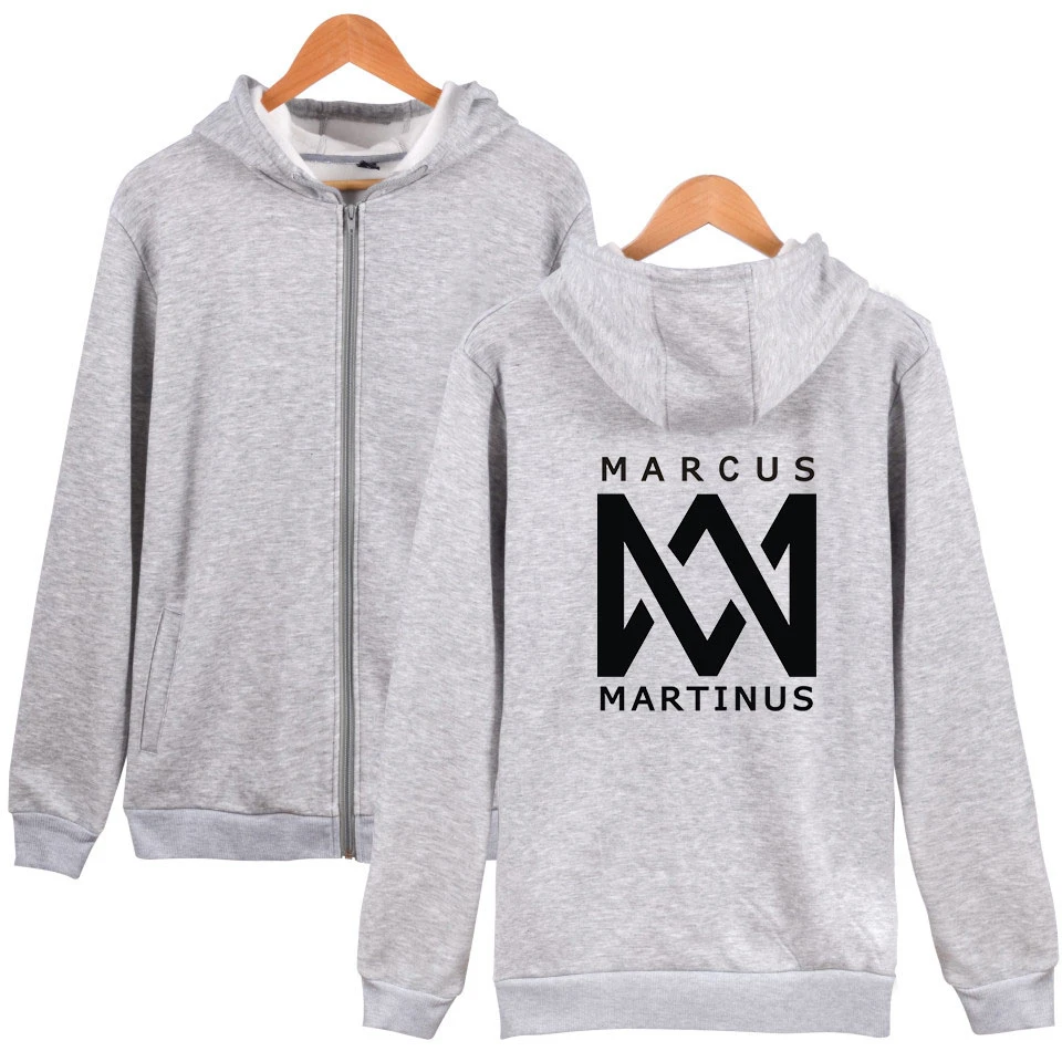  Marcus & Martinus new Zipper Soft Hoodies Sweatshirt Kpop Relaxed and Comfortable Zip-up Geometric 