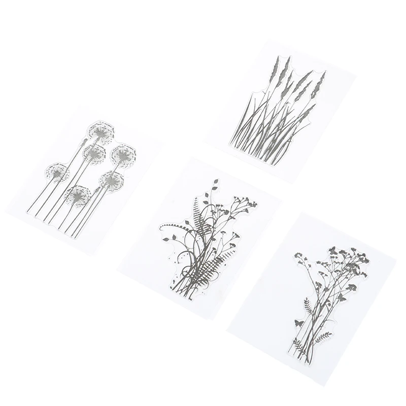 DIY цветок трава прозрачный силиконовый штамп Inkpad Stamper аксессуары для