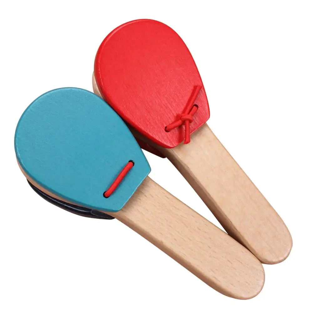 Wooden Castanet  Rhythm Musical Percussion Instrument Toy For Baby Kids Infants (5)