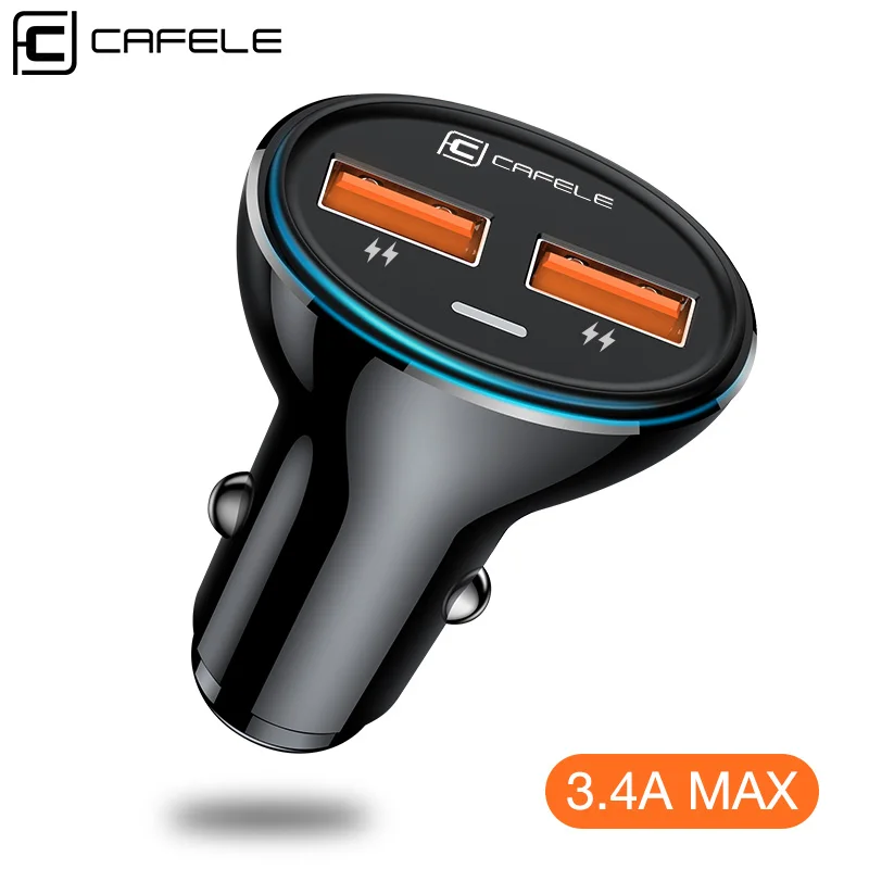 

CAFELE Dual USB car charger Smart Fast charging max 5V 3.4A fast Universal Car Travel charger for iphone samsung huawei xiaomi